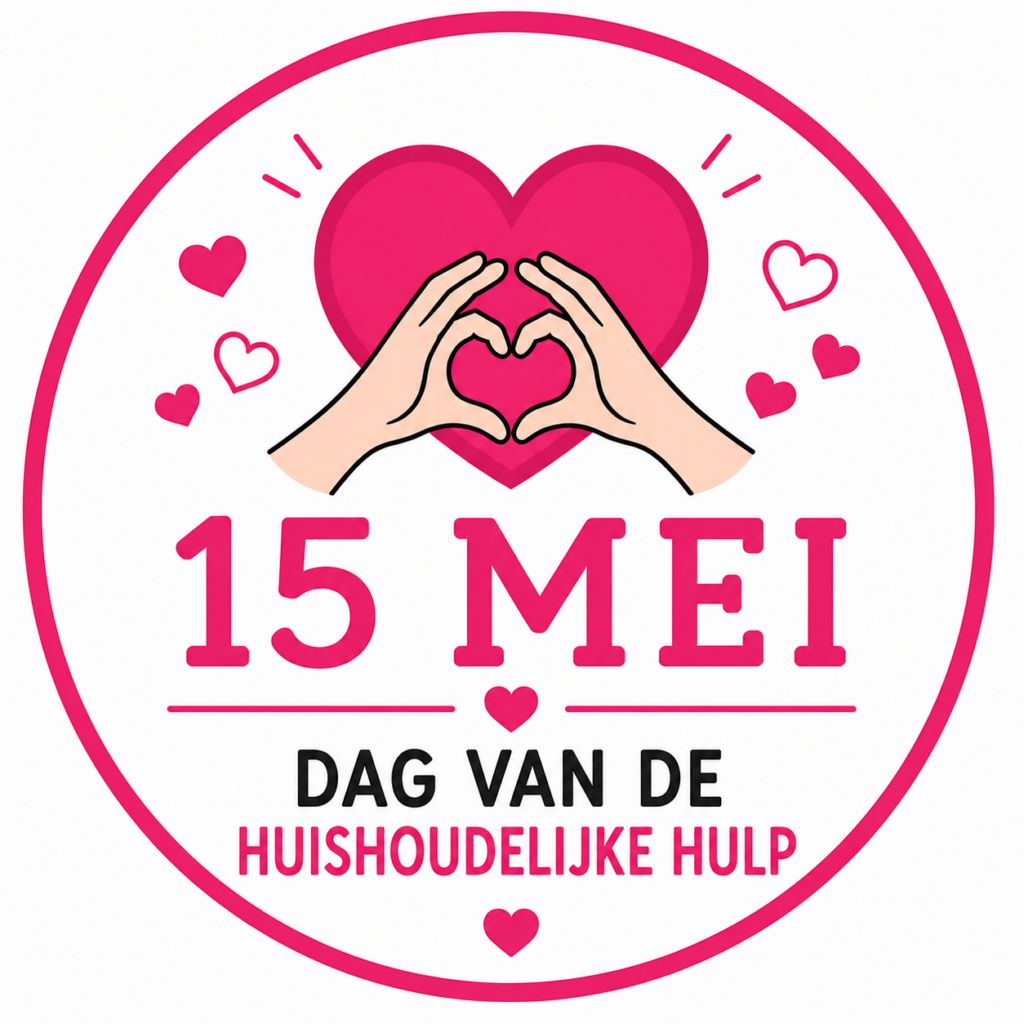 Rond logo van de Dag van de Huishoudelijke Hulp op 15 mei